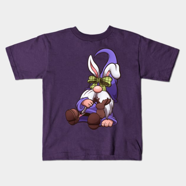 Easter Gnome Who Ate Too Much Chocolate Kids T-Shirt by TheMaskedTooner